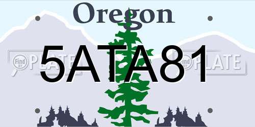 5ATA81 Oregon License Plate