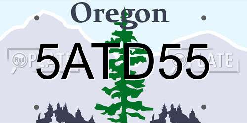 5ATD55 Oregon License Plate