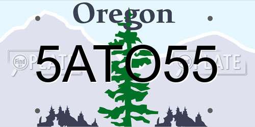 5ATO55 Oregon License Plate