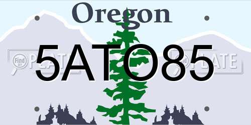 5ATO85 Oregon License Plate