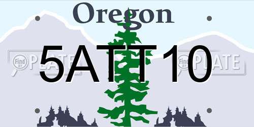 5ATT10 Oregon License Plate