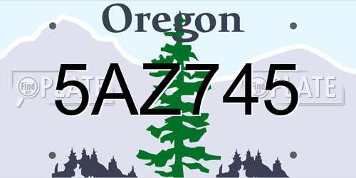 5AZ745 Oregon License Plate