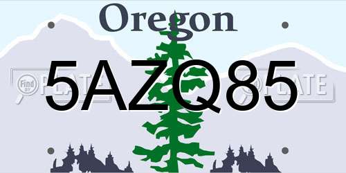 5AZQ85 Oregon License Plate