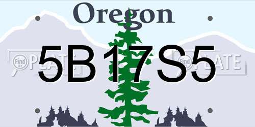 5B17S5 Oregon License Plate