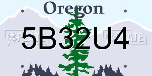 5B32U4 Oregon License Plate