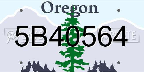 5B40564 Oregon License Plate