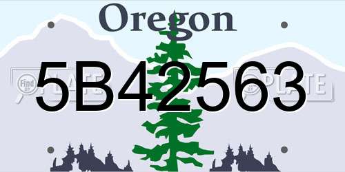 5B42563 Oregon License Plate
