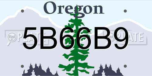 5B66B9 Oregon License Plate