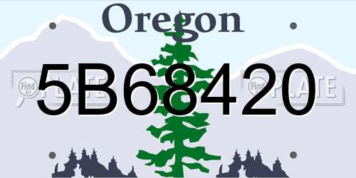 5B68420 Oregon License Plate