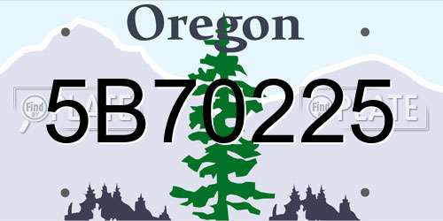 5B70225 Oregon License Plate