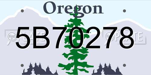 5B70278 Oregon License Plate