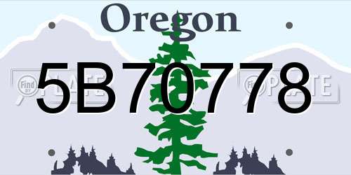 5B70778 Oregon License Plate