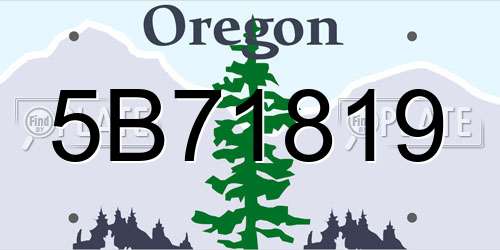 5B71819 Oregon License Plate