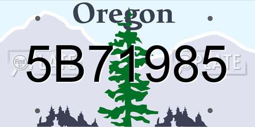 5B71985 Oregon License Plate