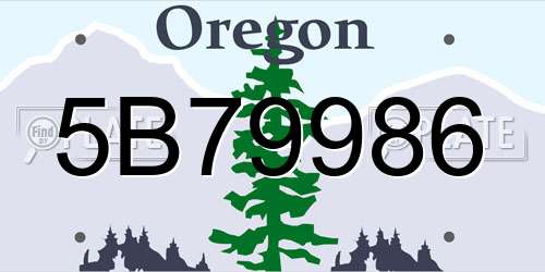 5B79986 Oregon License Plate