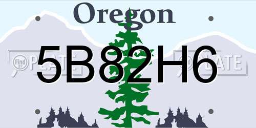 5B82H6 Oregon License Plate