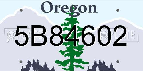5B84602 Oregon License Plate
