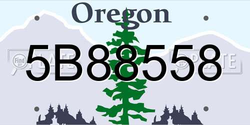 5B88558 Oregon License Plate