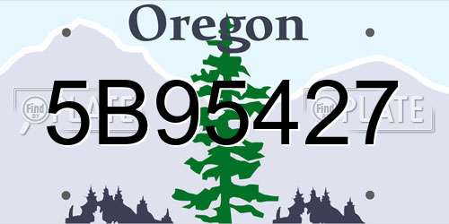 5B95427 Oregon License Plate