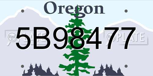 5B98477 Oregon License Plate