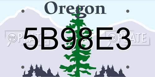 5B98E3 Oregon License Plate