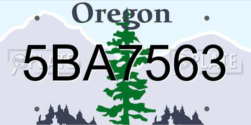 5BA7563 Oregon License Plate