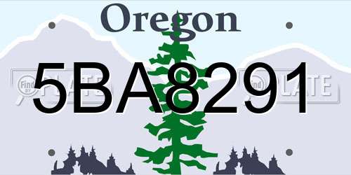 5BA8291 Oregon License Plate