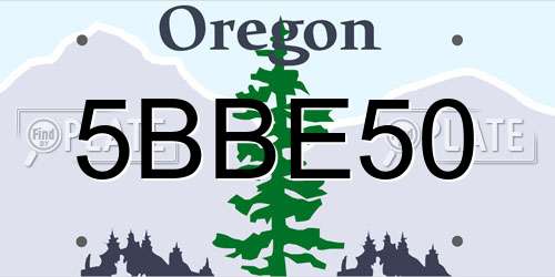 5BBE50 Oregon License Plate
