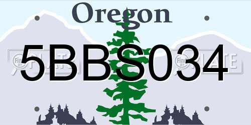5BBS034 Oregon License Plate