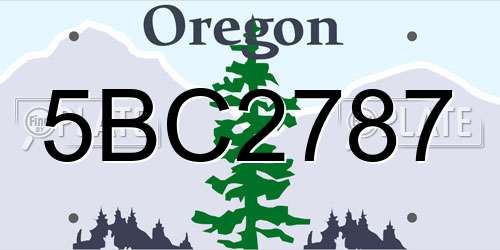 5BC2787 Oregon License Plate
