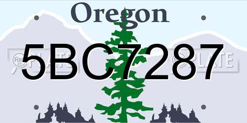 5BC7287 Oregon License Plate