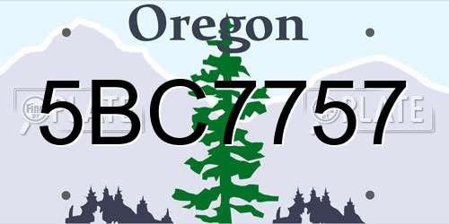 5BC7757 Oregon License Plate
