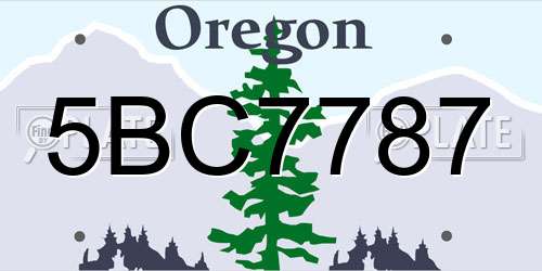 5BC7787 Oregon License Plate