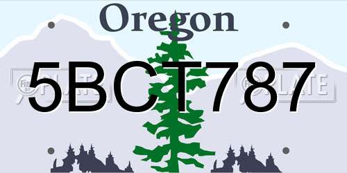 5BCT787 Oregon License Plate