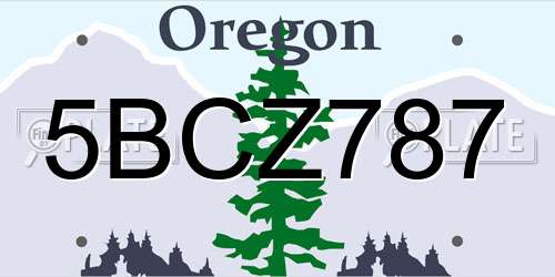 5BCZ787 Oregon License Plate