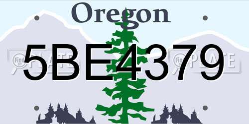 5BE4379 Oregon License Plate
