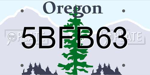 5BFB63 Oregon License Plate