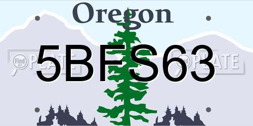 5BFS63 Oregon License Plate