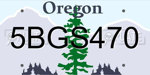 5BGS470 Oregon License Plate