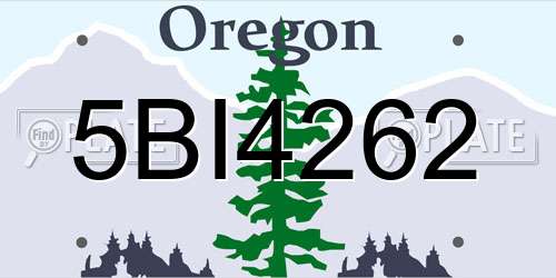 5BI4262 Oregon License Plate