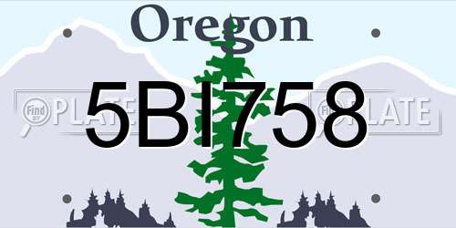 5BI758 Oregon License Plate