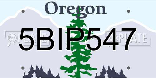 5BIP547 Oregon License Plate