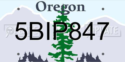 5BIP847 Oregon License Plate