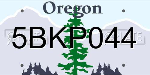 5BKP044 Oregon License Plate