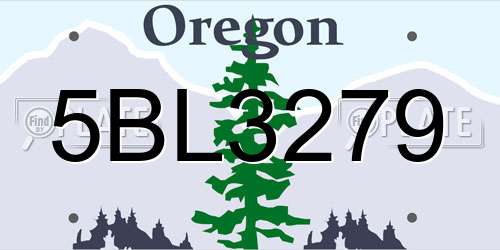 5BL3279 Oregon License Plate