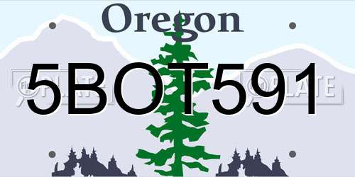 5BOT591 Oregon License Plate