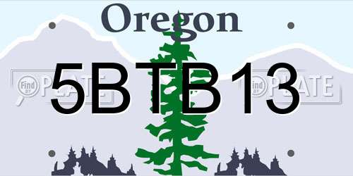 5BTB13 Oregon License Plate