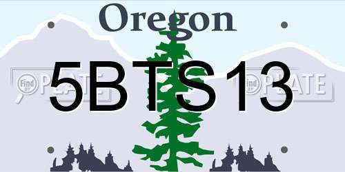 5BTS13 Oregon License Plate