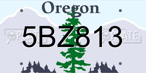 5BZ813 Oregon License Plate