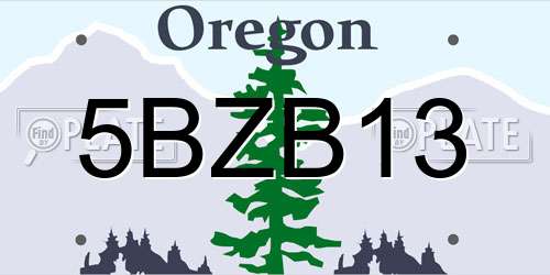 5BZB13 Oregon License Plate